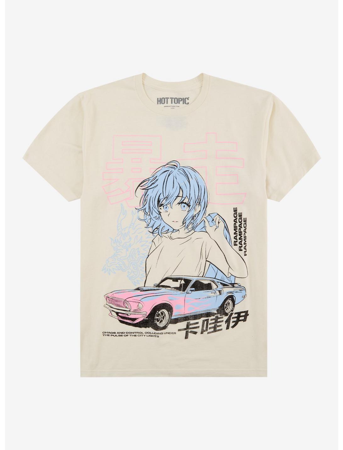 Pastel Anime Girl & Car T-Shirt