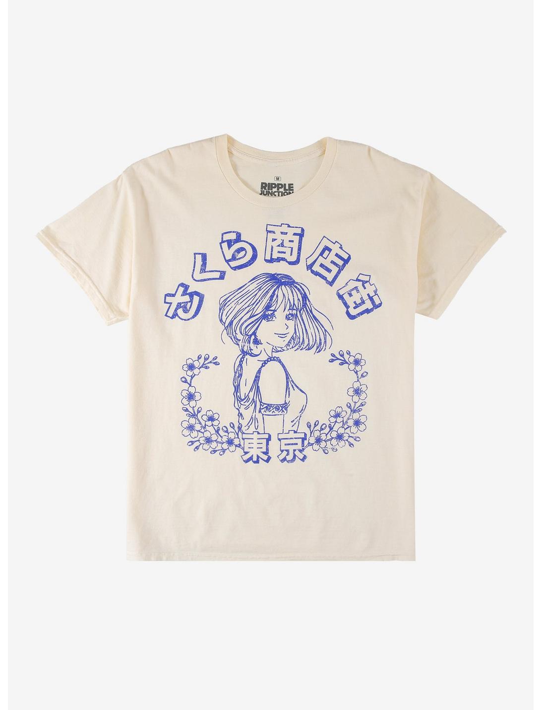 Anime Girl & Flowers T-Shirt