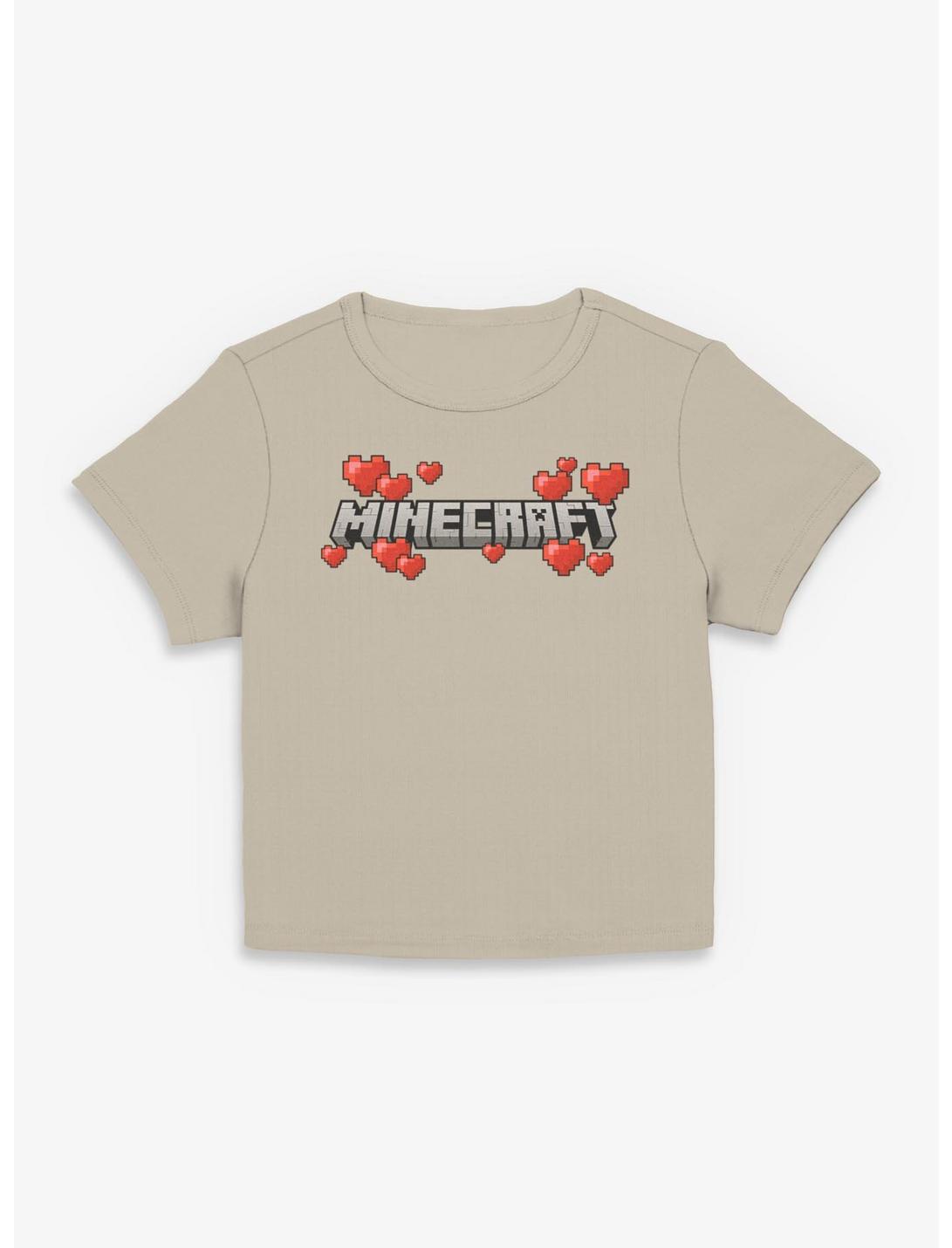 T-shirt bébé fille cœurs logo Minecraft