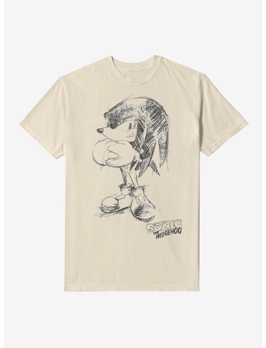 Sonic The Hedgehog Artistic Sketch Garment Dye T-Shirt