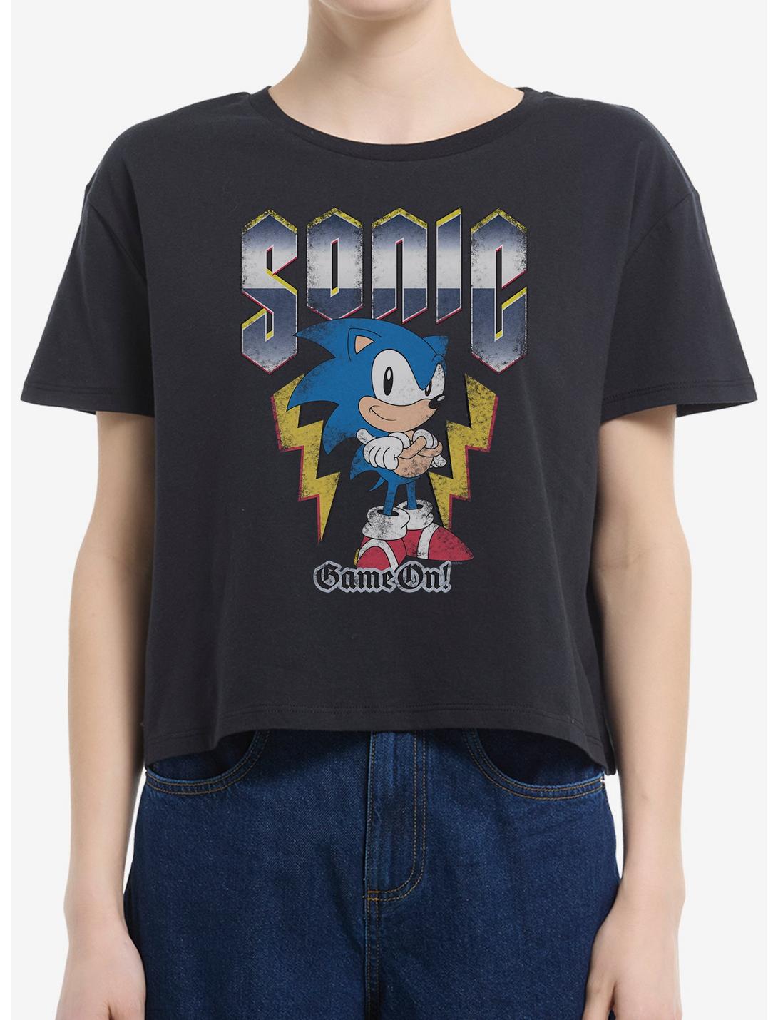 Sonic The Hedgehog Game On Girls Boxy Crop T-Shirt