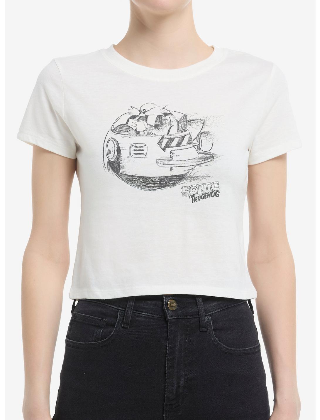 Sonic The Hedgehog Dr. Eggman Egg Mobile Artistic Sketch Girls Baby T-Shirt