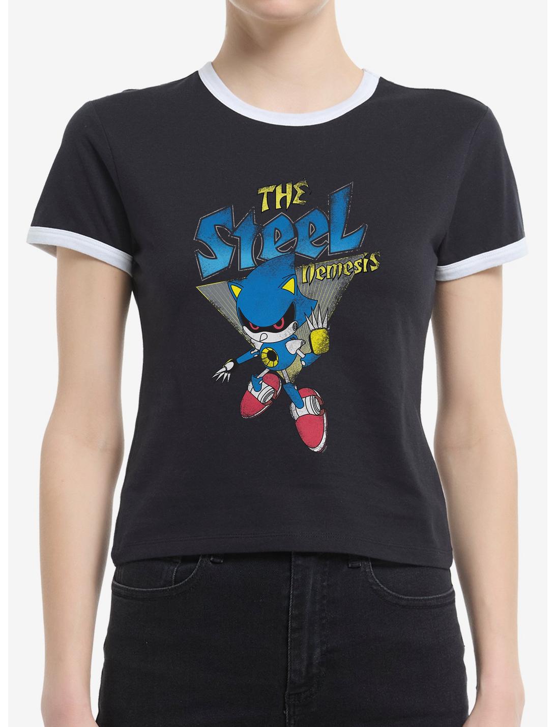 Sonic The Hedgehog Spooky Scary Halloween Girls Ringer T-Shirt