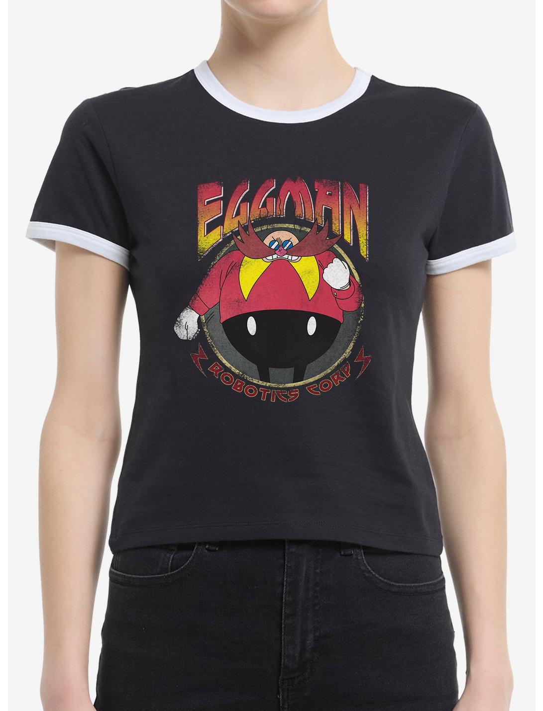 Sonic The Hedgehog Eggman Spooky Scary Halloween Girls Ringer T-Shirt