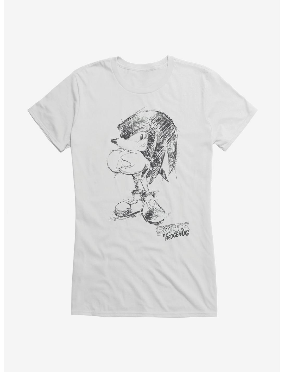 Sonic The Hedgehog Artistic Sketch Girls T-Shirt