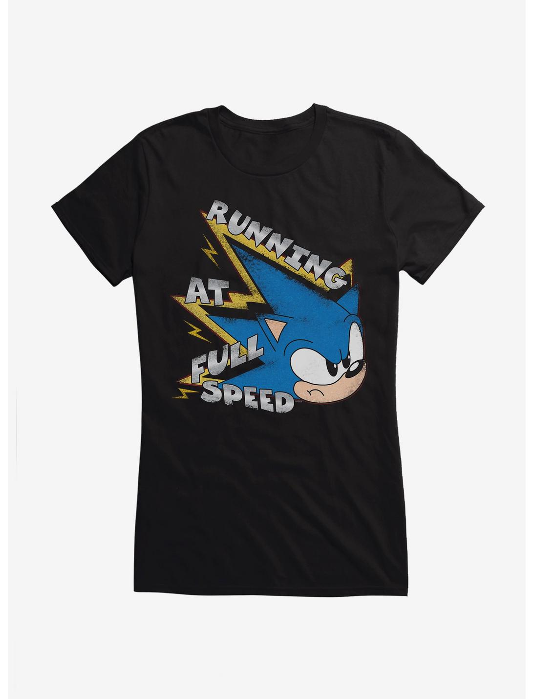 Sonic The Hedgehog Running At Full Speed Girls T-Shirt