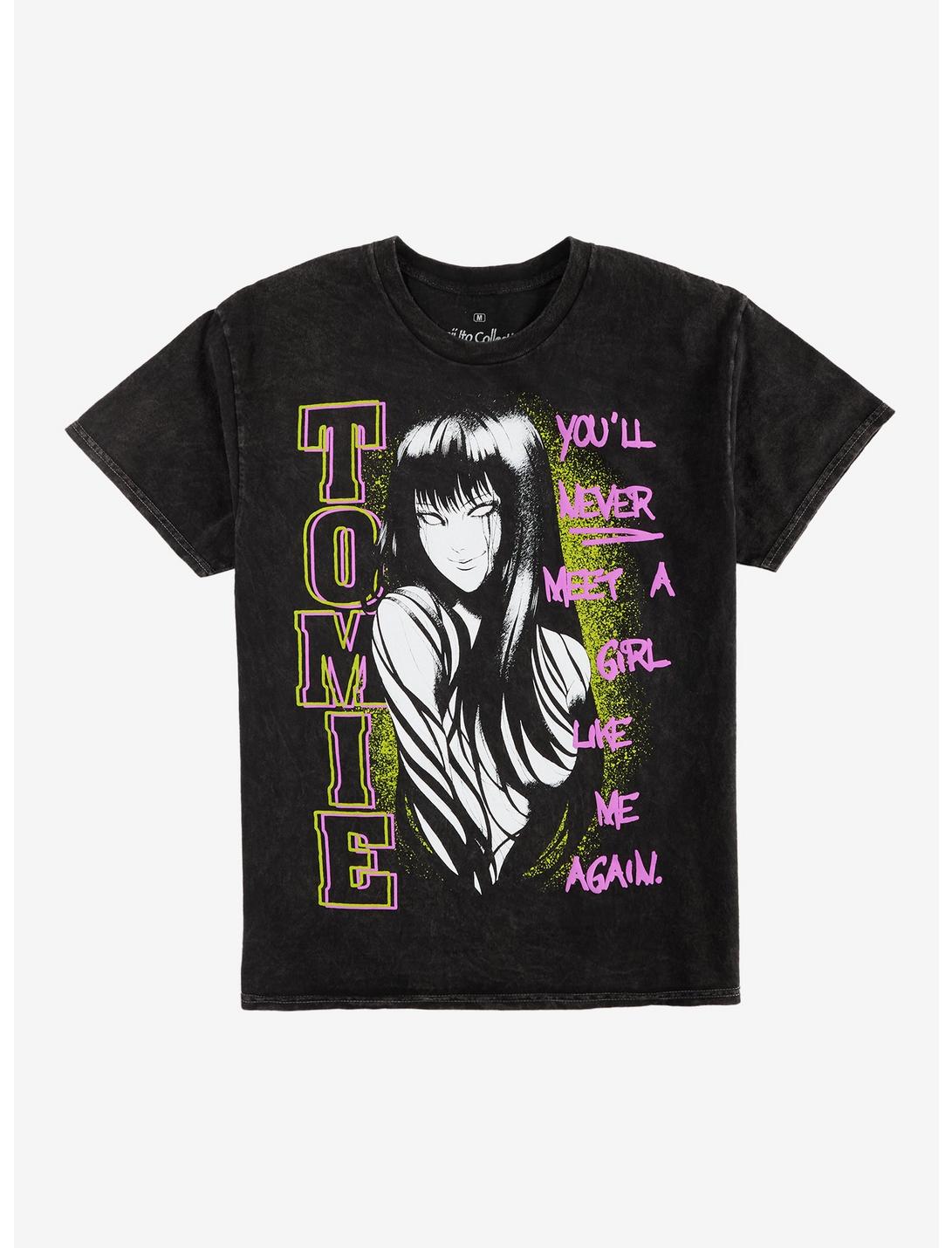 Junji Ito Tomie Portrait Quote Dark Wash T-Shirt