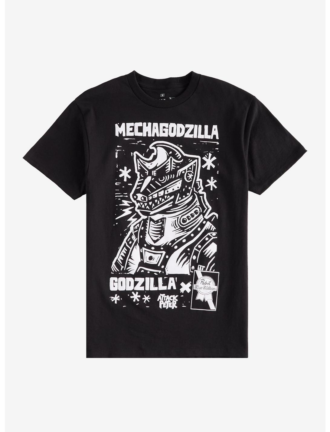 Godzilla X Pabst Blue Ribbon Mechagodzilla T-Shirt By Attack Peter