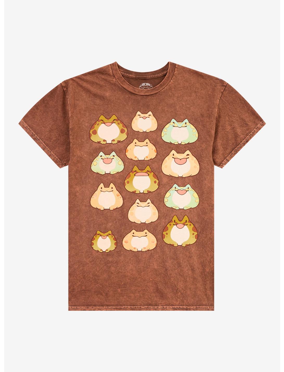 Frog Collage Mineral Wash T-Shirt By Rihnlin