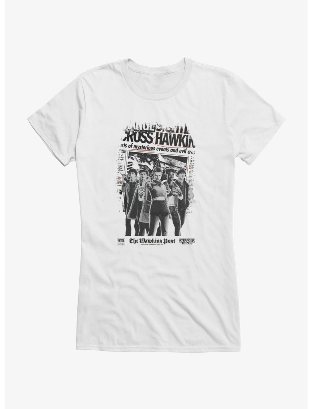 Stranger Things Hawkins Newspaper Girls T-Shirt