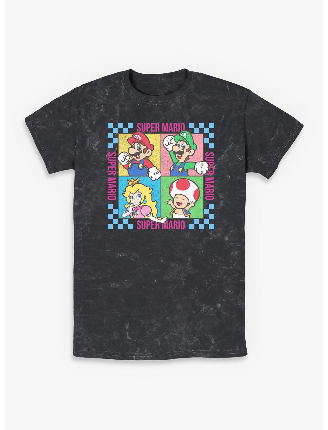 Nintendo Mario Group Four Square Mineral Wash T-Shirt