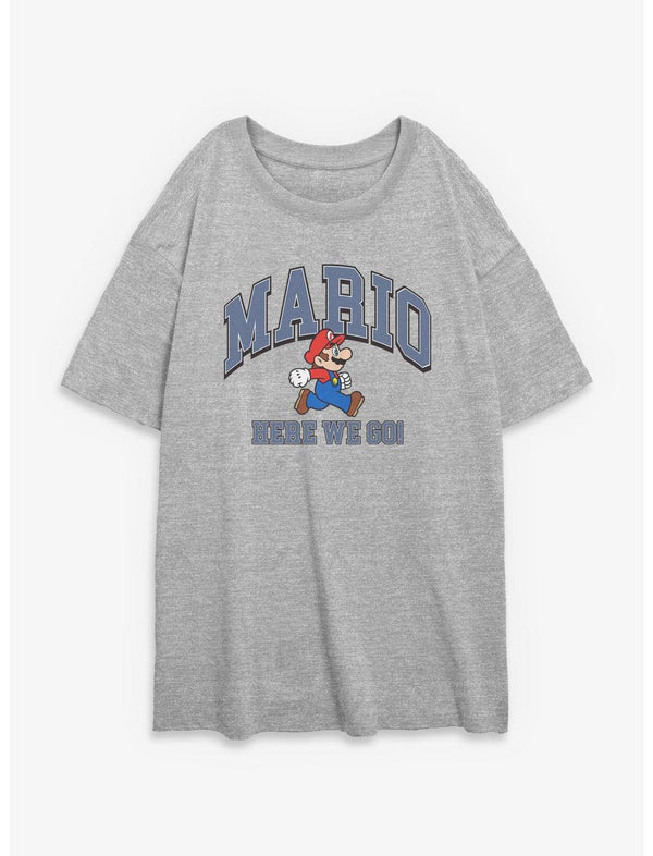 Nintendo Mario Here We Go Girls Oversized T-Shirt