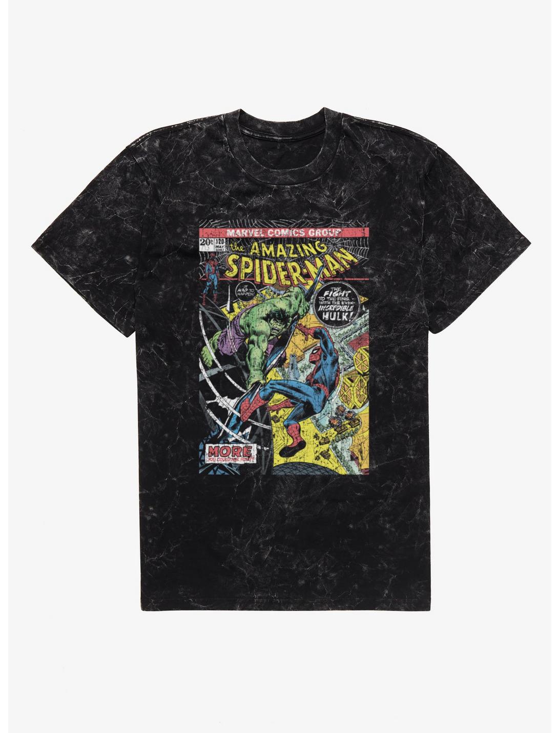 Marvel Comics Cover Hulk Punch Spider-Man T-Shirt
