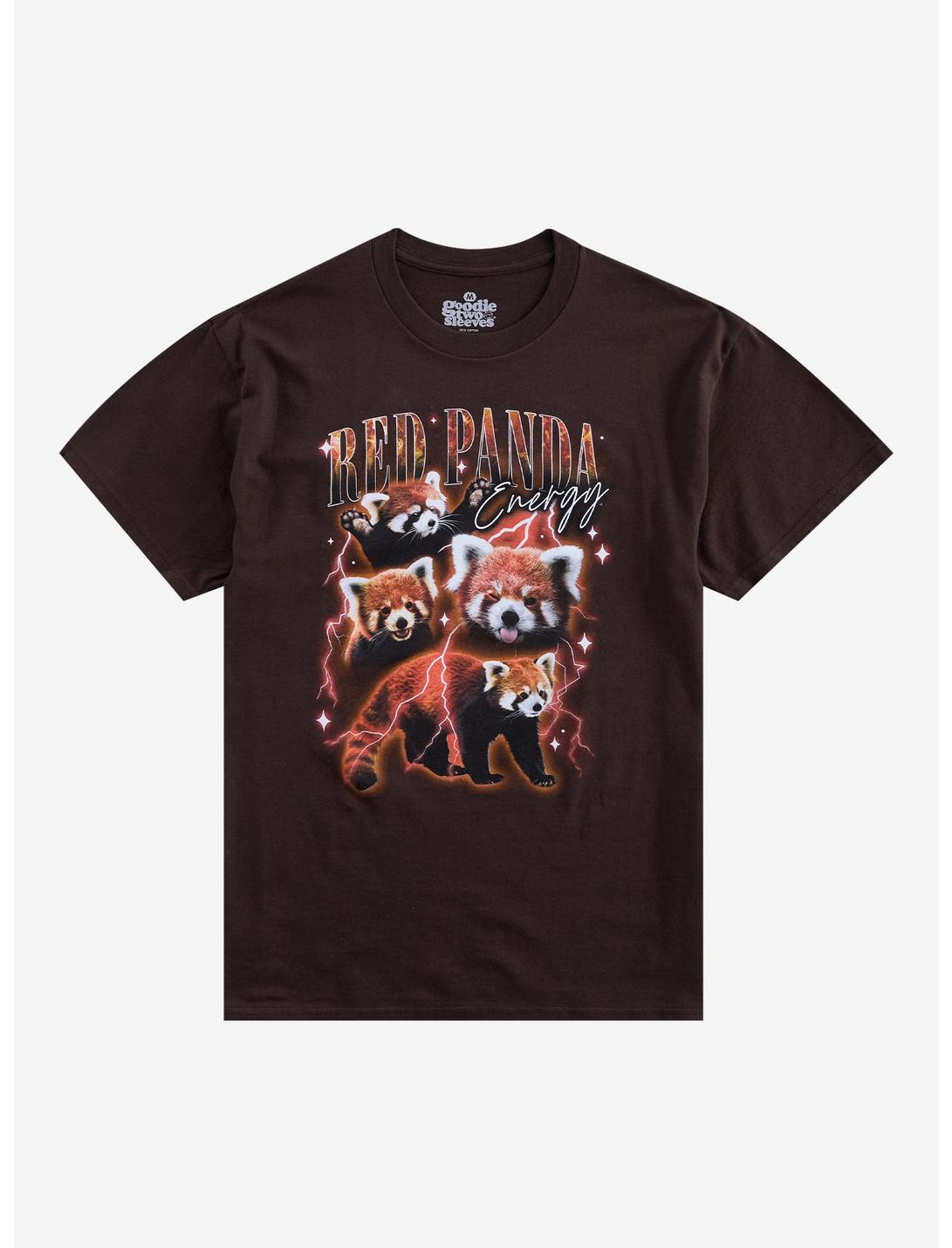 T-shirt Collage Panda Roux par Goodie Two Sleeves