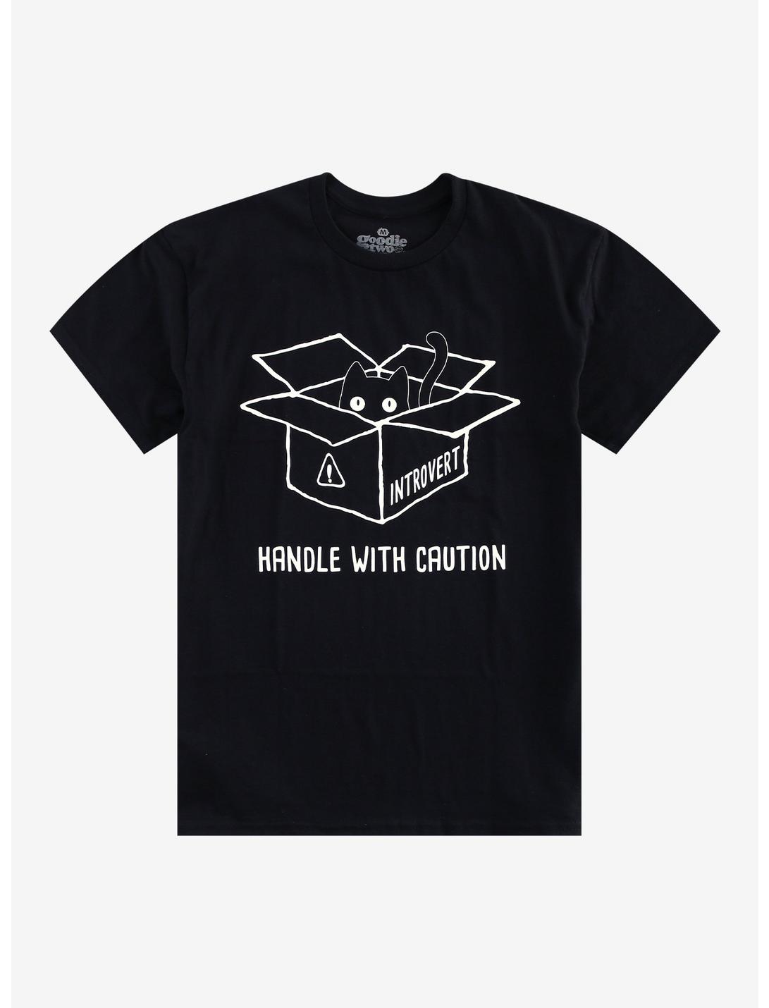 Introvert Cat In Box T-Shirt By Goodie Two Sleeves