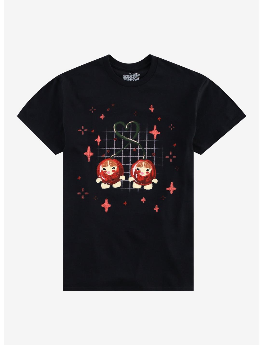 Cherry Cat Twin Grid T-Shirt By Goodie Two Sleeves