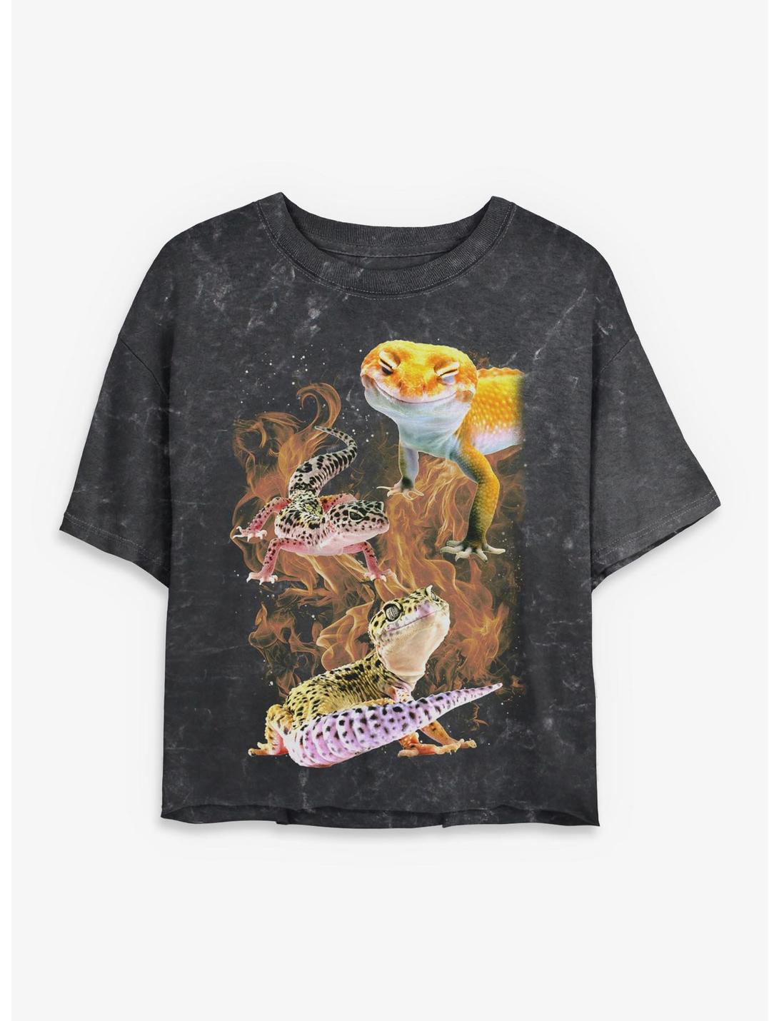 Lizards In Flames Girls Mineral Wash Crop T-Shirt Hot Topic Exclusive