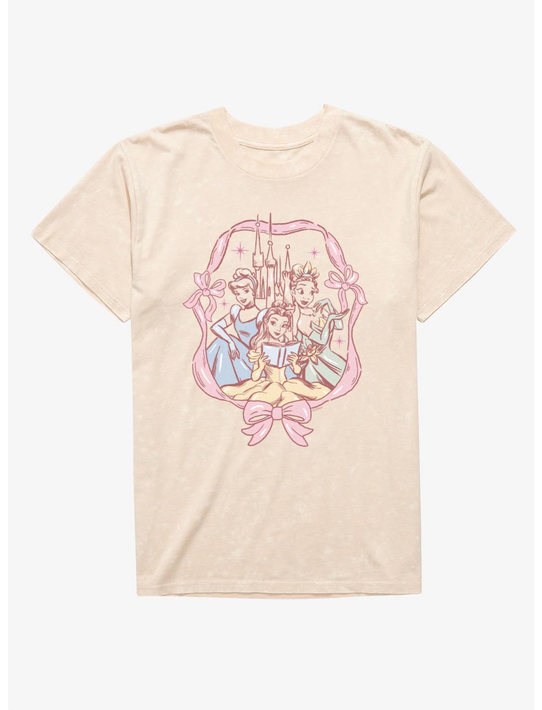 Disney Princesses Trio Of Ribbons Aurora Belle & Tiana Mineral Wash T-Shirt