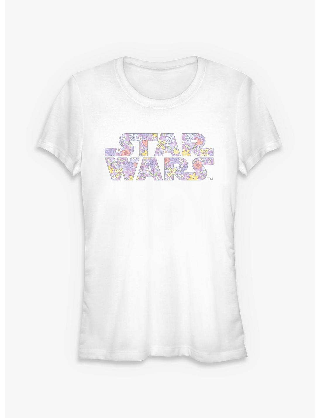 T-shirt Fille Star Wars Logo Fleurs Printanières