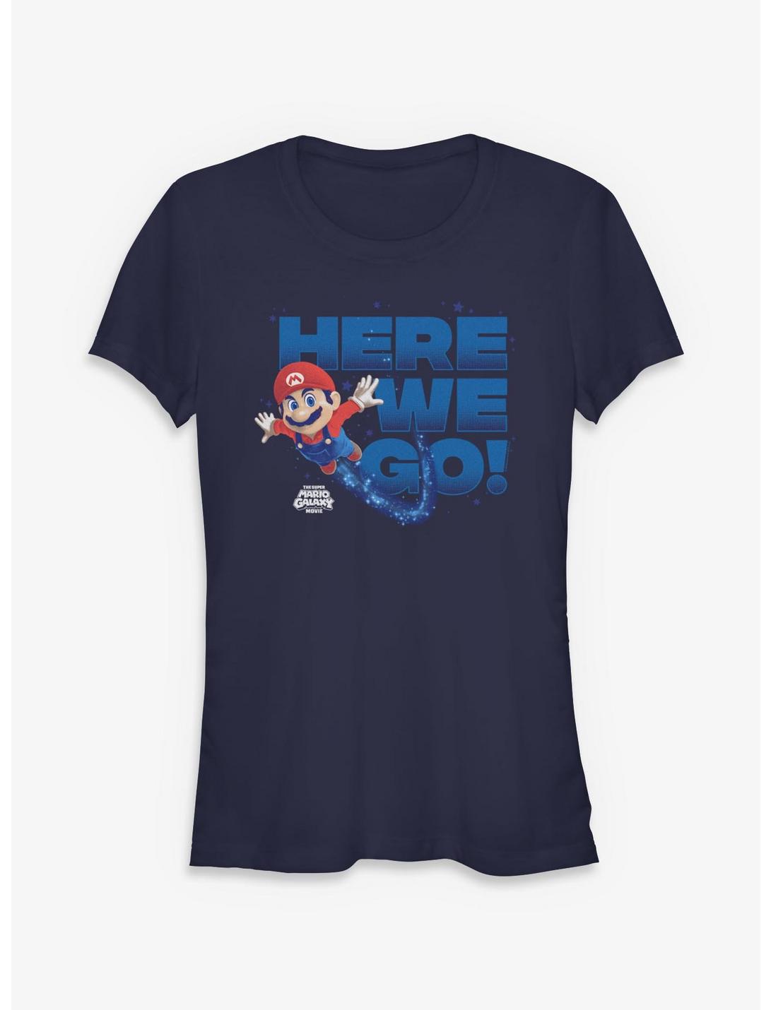 The Super Mario Galaxy Movie Mario Here We Go Girls T-Shirt