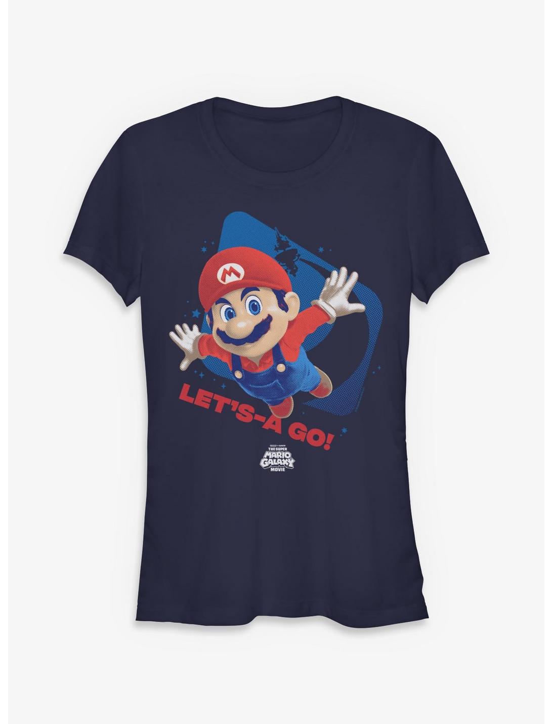 The Super Mario Galaxy Movie Mario Let's A Go Girls T-Shirt