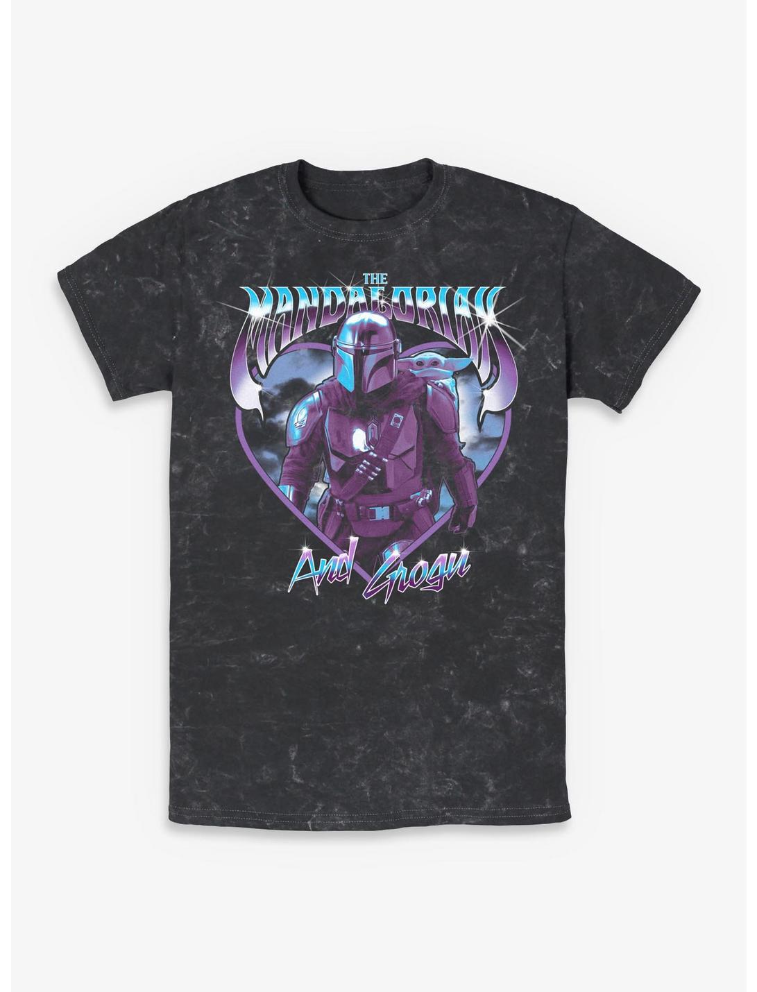 Star Wars The Mandalorian & Grogu Chrome Mineral Wash T-Shirt Hot Topic Exclusive