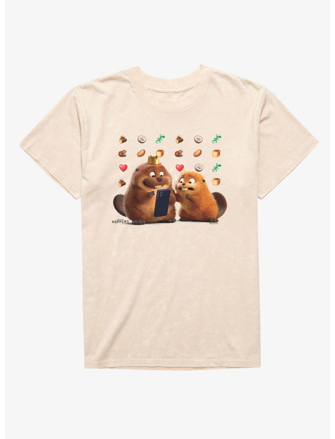 Disney Pixar Hoppers Mabel King George Emoji Phone Mineral Wash T-Shirt