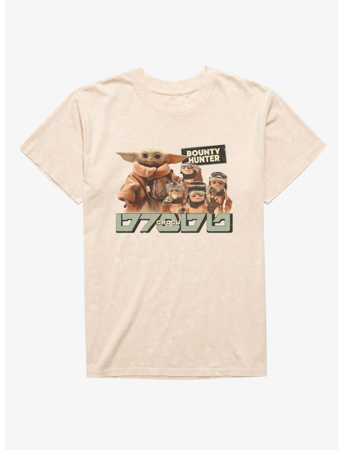 Star Wars The Mandalorian et Grogu Grogu Grogu et Anzellans T-shirt délavé minéral The Bounty Hunter