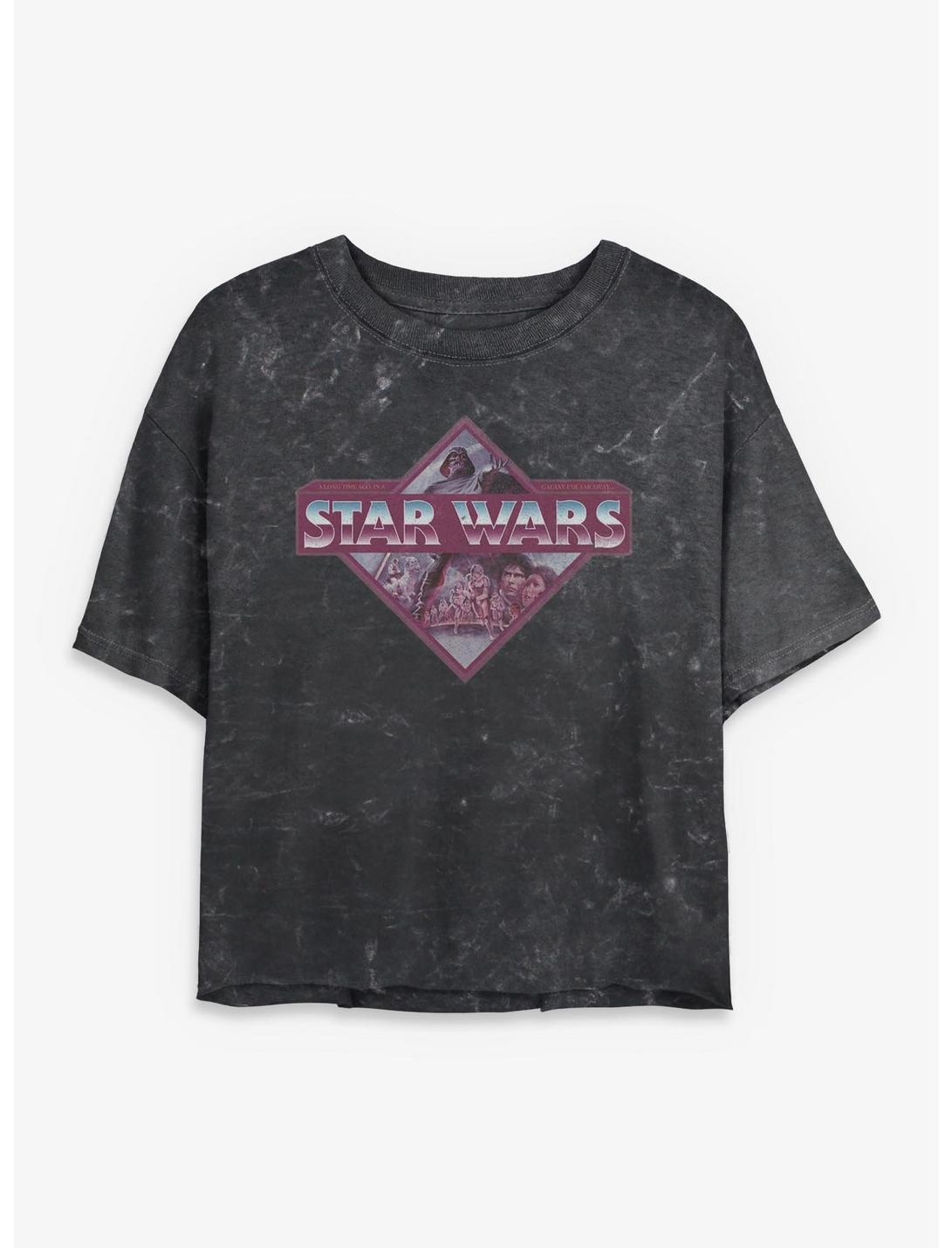 Star Wars Collage Girls Mineral Wash Crop T-Shirt