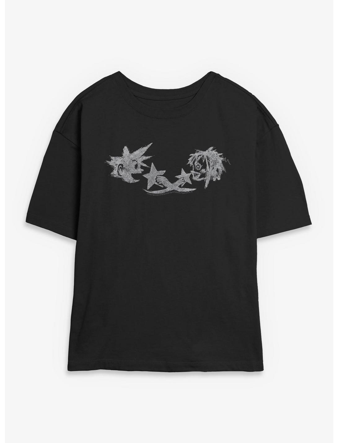 Disney Kingdom Hearts Sora & Kairi Chalk Drawing Girls Skimmer T-Shirt