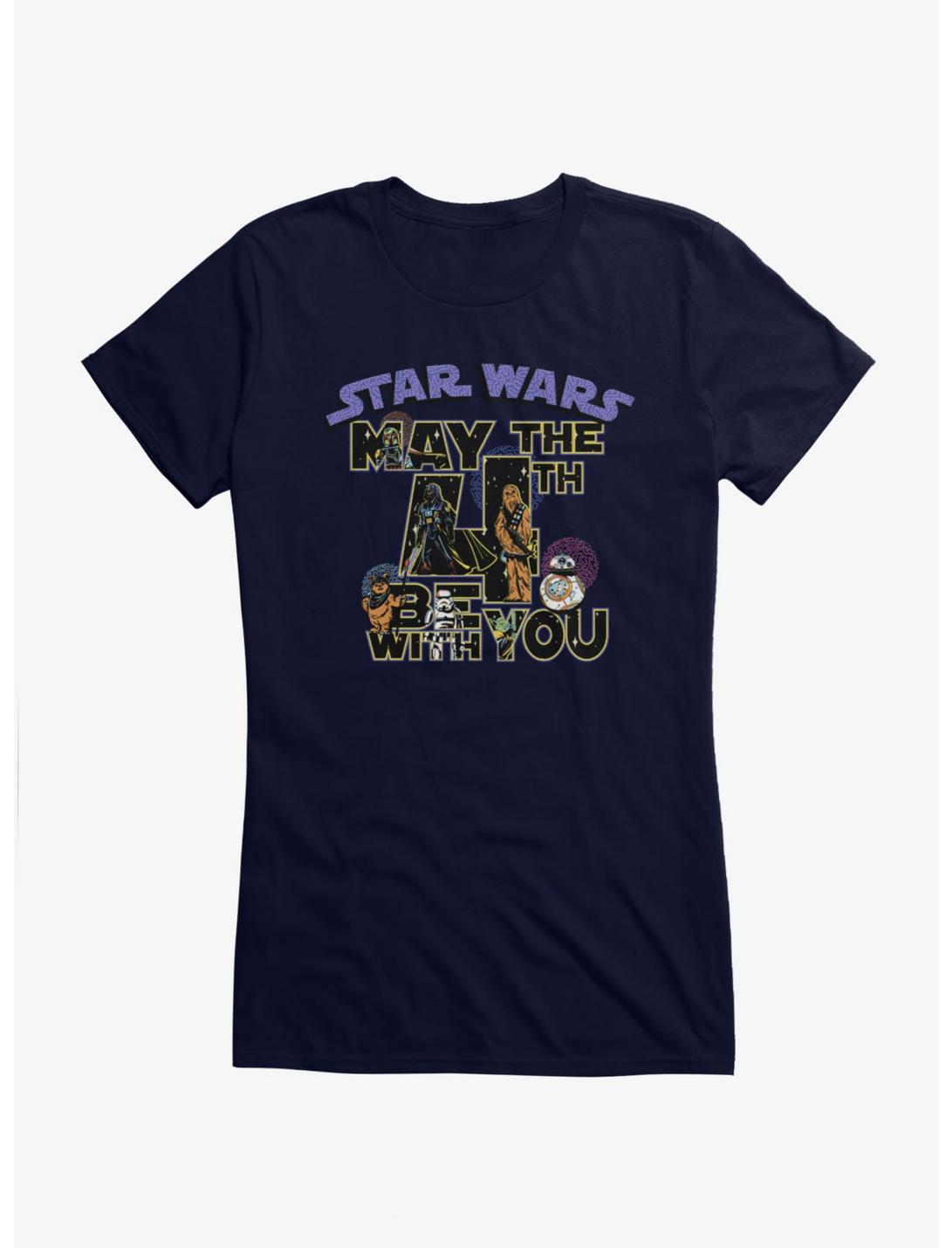 Star Wars May The 4th Be With You Character Fill Girls T-Shirt