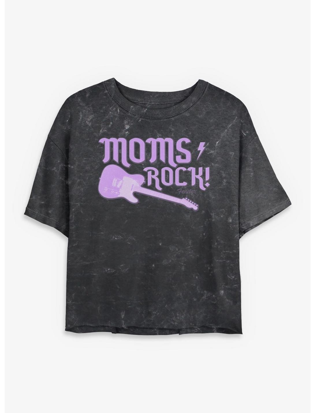 Fender Mom's Rock Guitar Girls Mineral Wash Crop T-Shirt