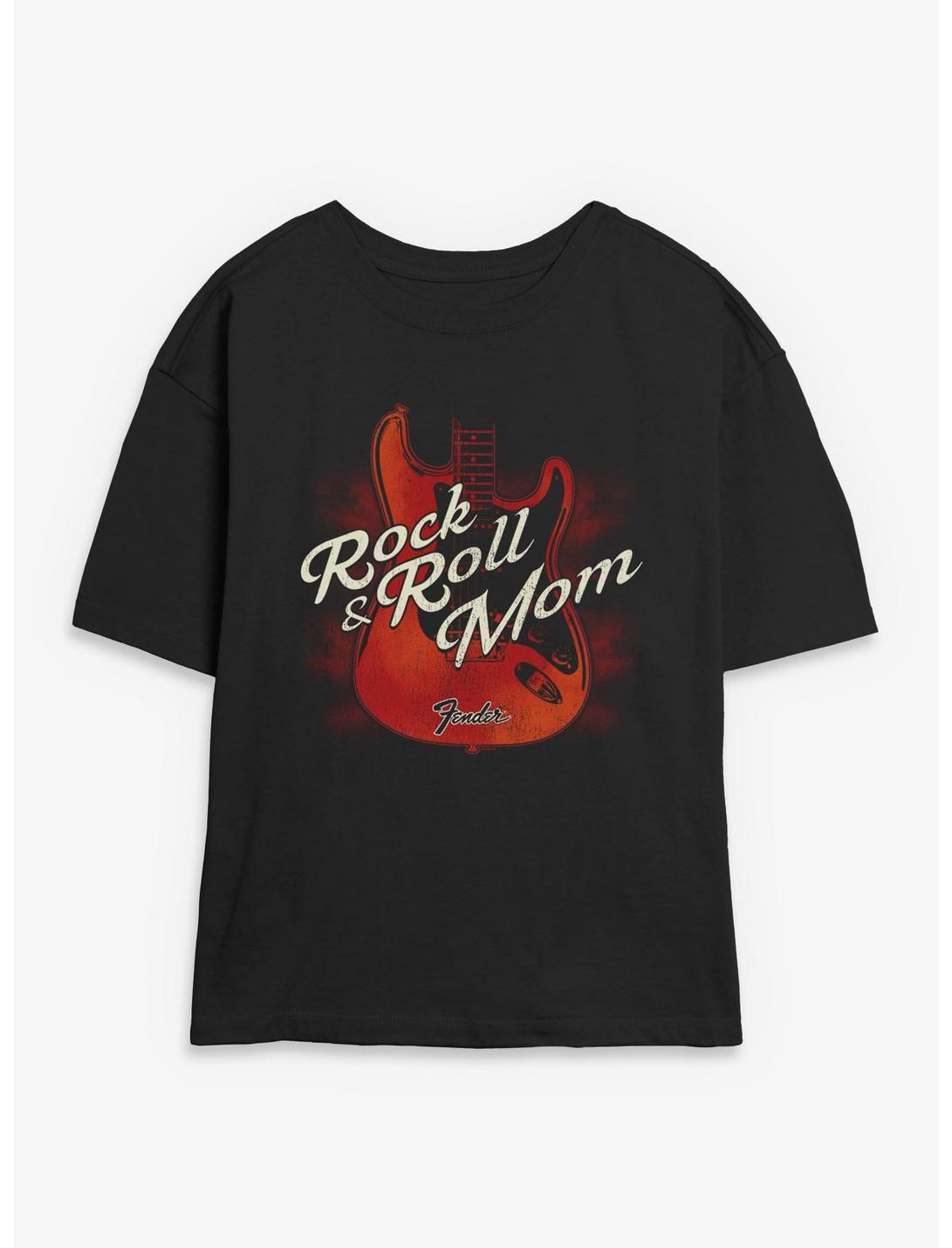 T-shirt Fender Rock N Roll Mom Guitar Girls Coupe Courte