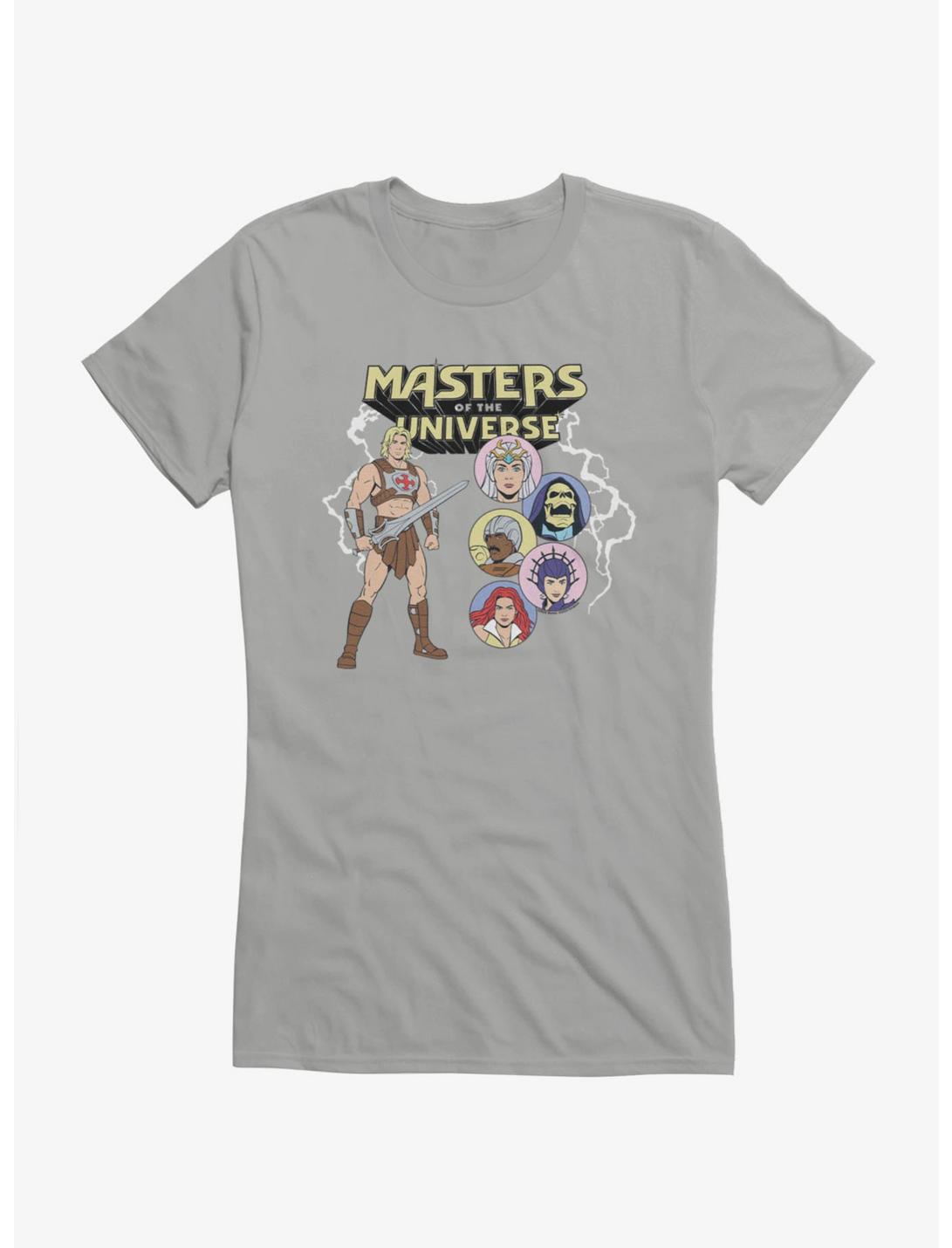 T-shirt fille Maîtres de l'Univers Musclor avec bulles de personnages