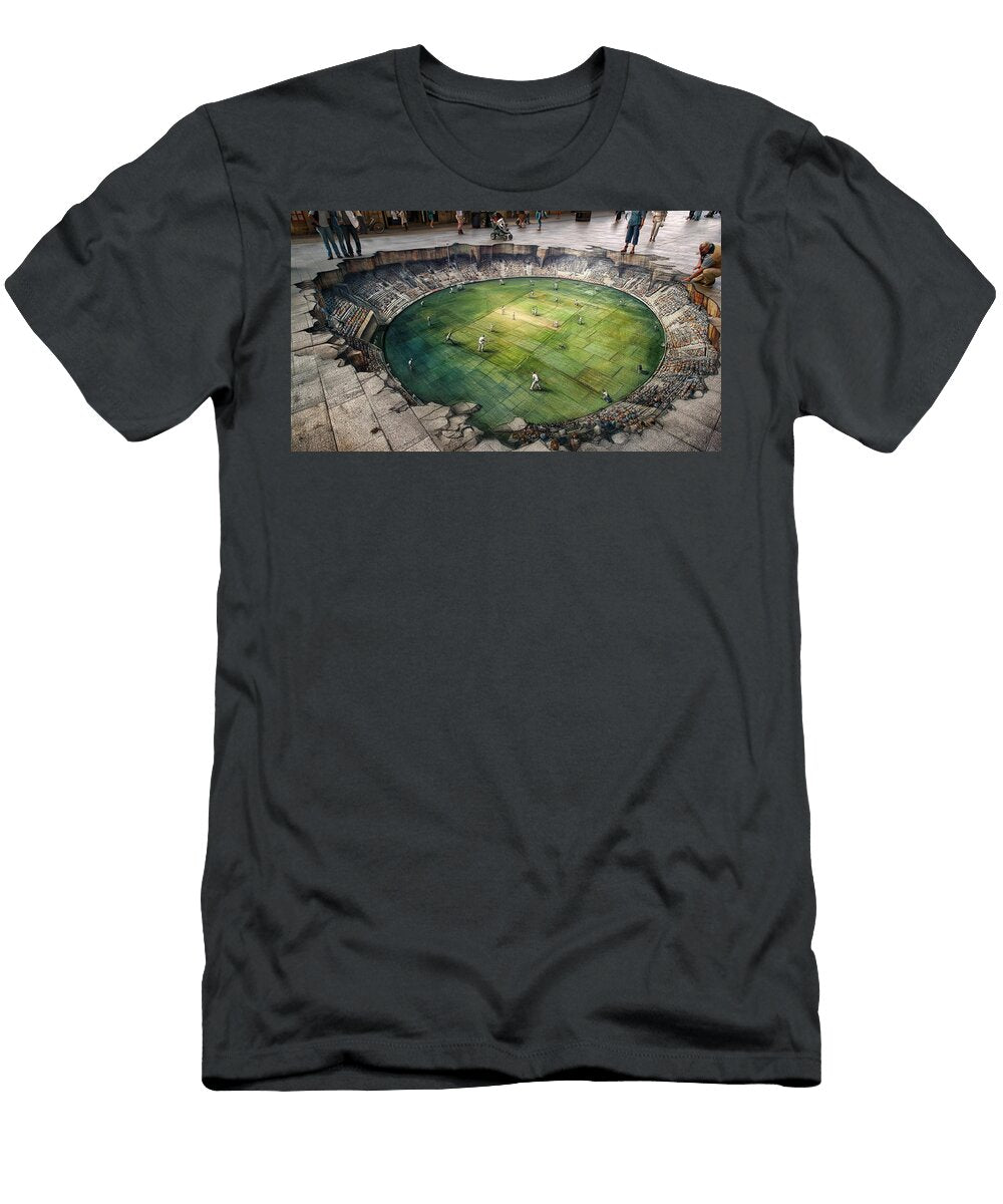 3d Street Cricket Stadium Kevin Walker and Pixel Reverie T-Shirt
