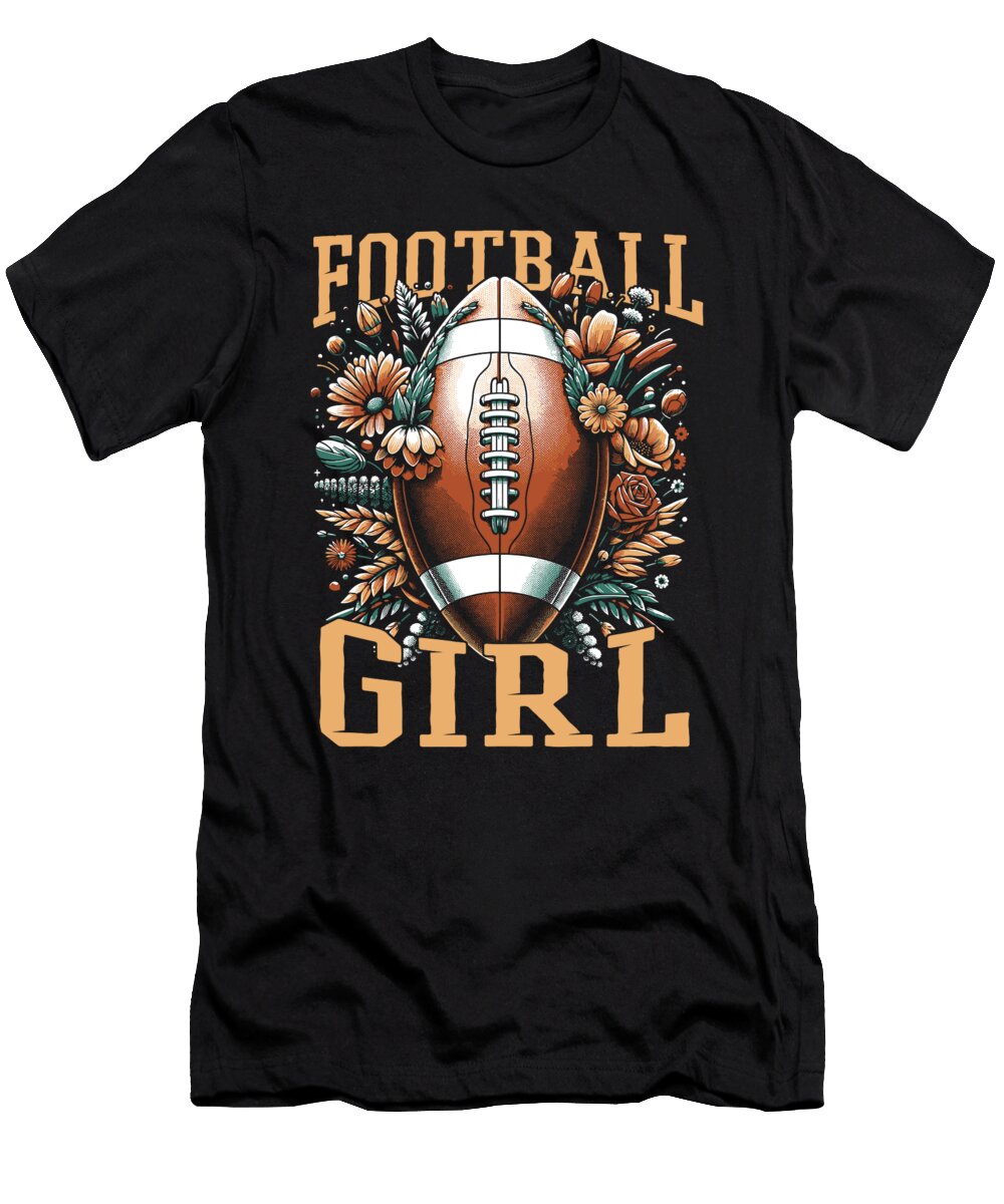 4 American Football Footballer Player Football Girl Crazy Squirrel T-Shirt