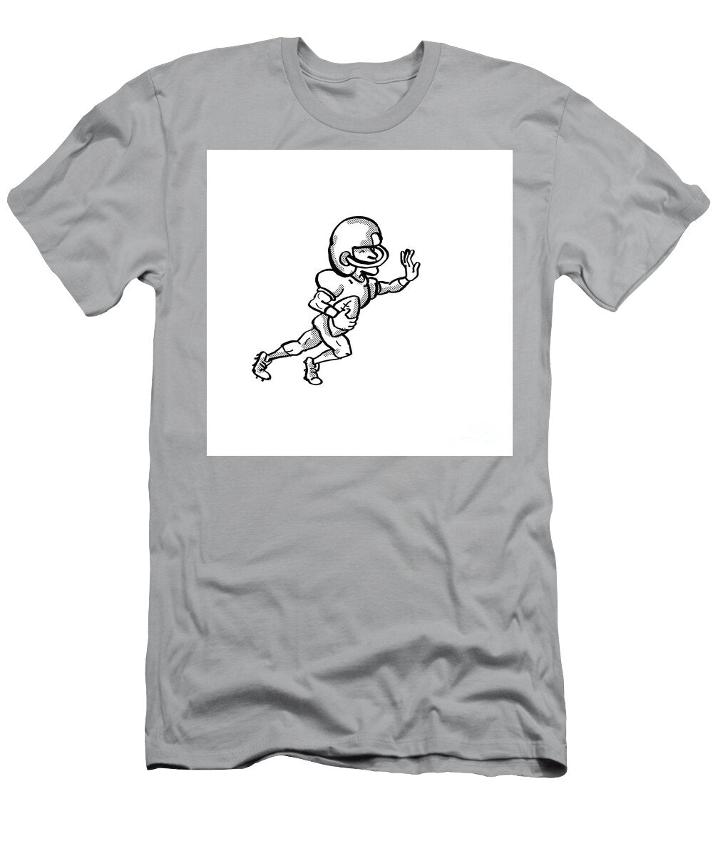 4 American Football Player Cartoon Black and White Aloysius Patrimonio T-Shirt