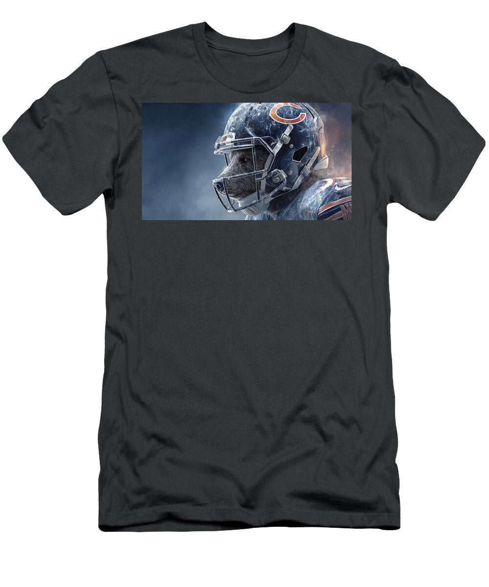 4 Chicago Bears Football Helmet Kevin Walker and Pixel Reverie T-Shirt