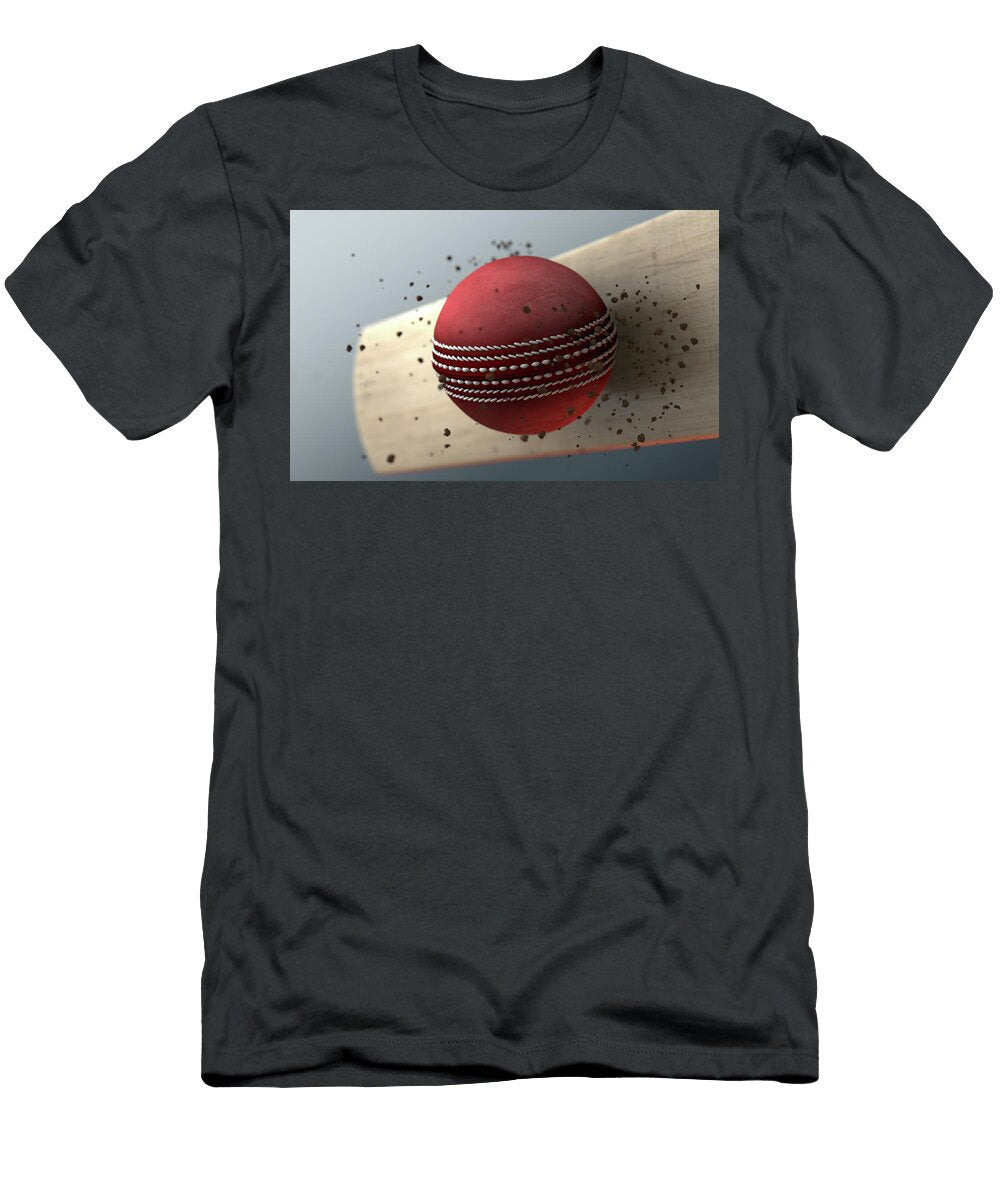 4 Cricket Ball Striking Bat in Slow Motion Allan Swart T-Shirt