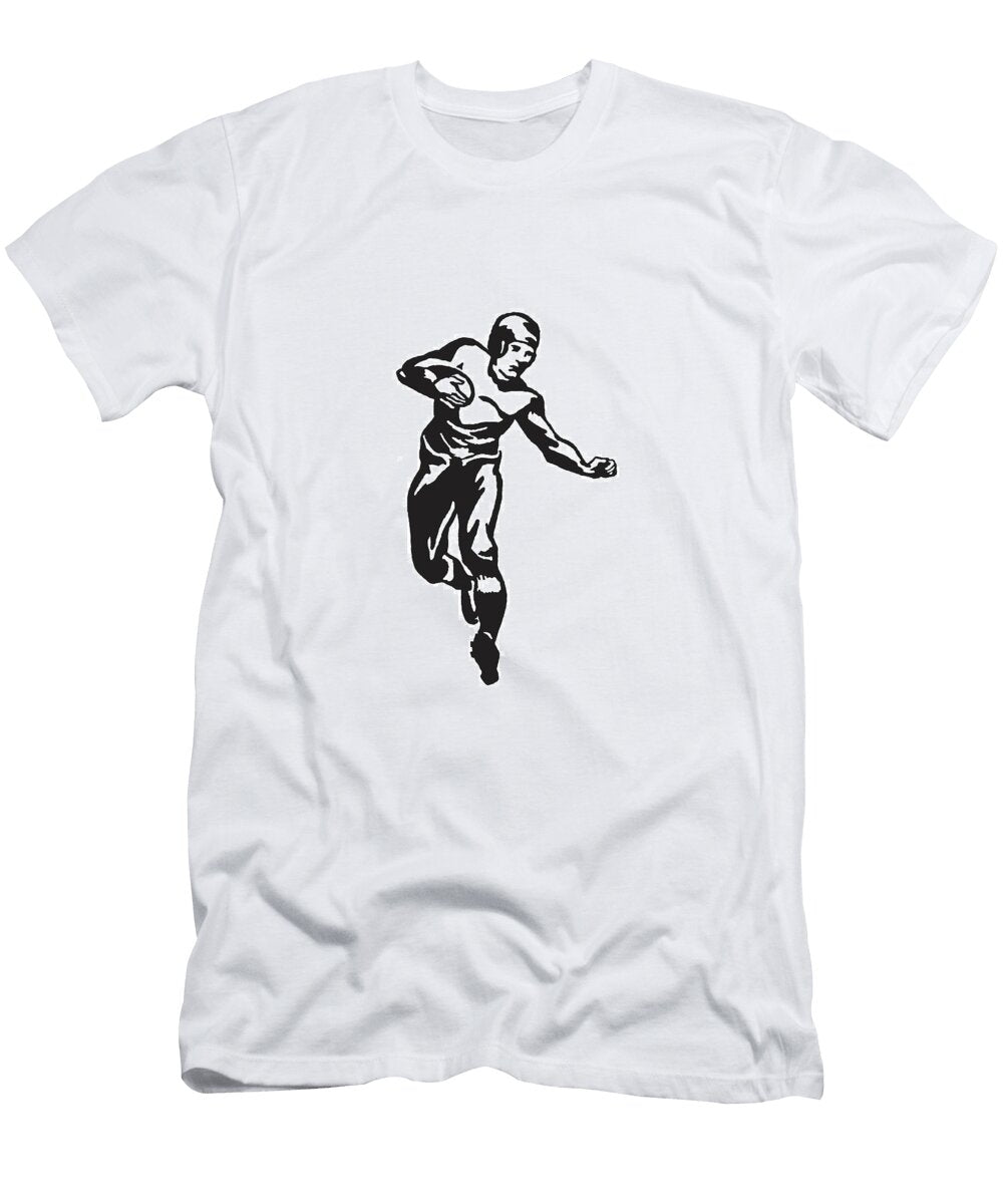4 Football Player Rushing with Ball Csa Images T-Shirt