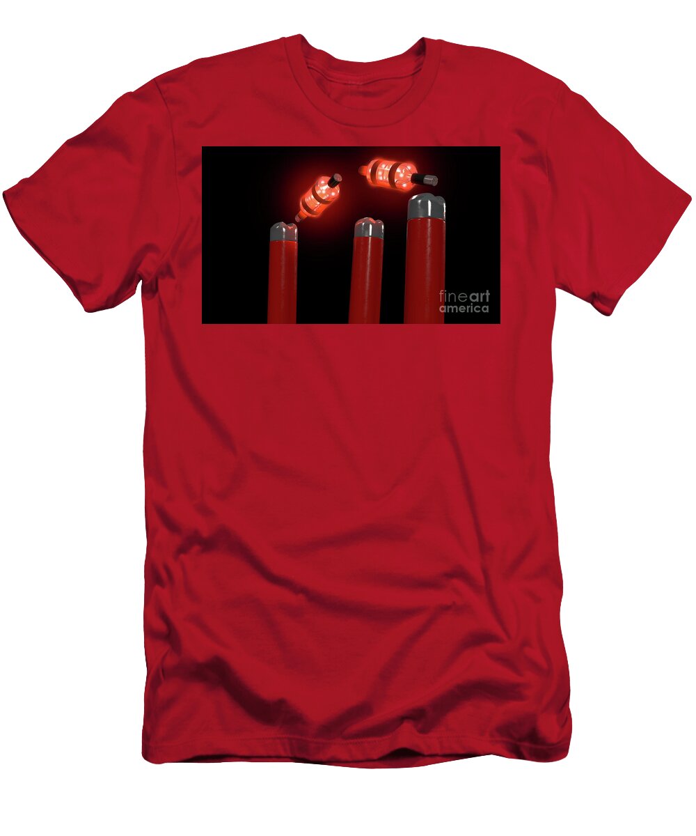 4 Illuminated Cricket Wicket Stumps Allan Swart T-Shirt