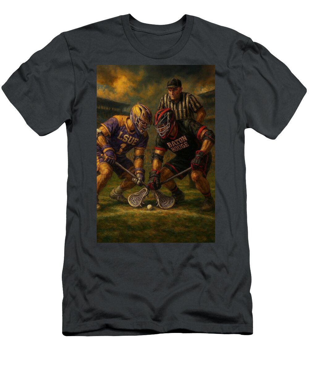 4 Intense Lacrosse Faceoff James Spears T-Shirt