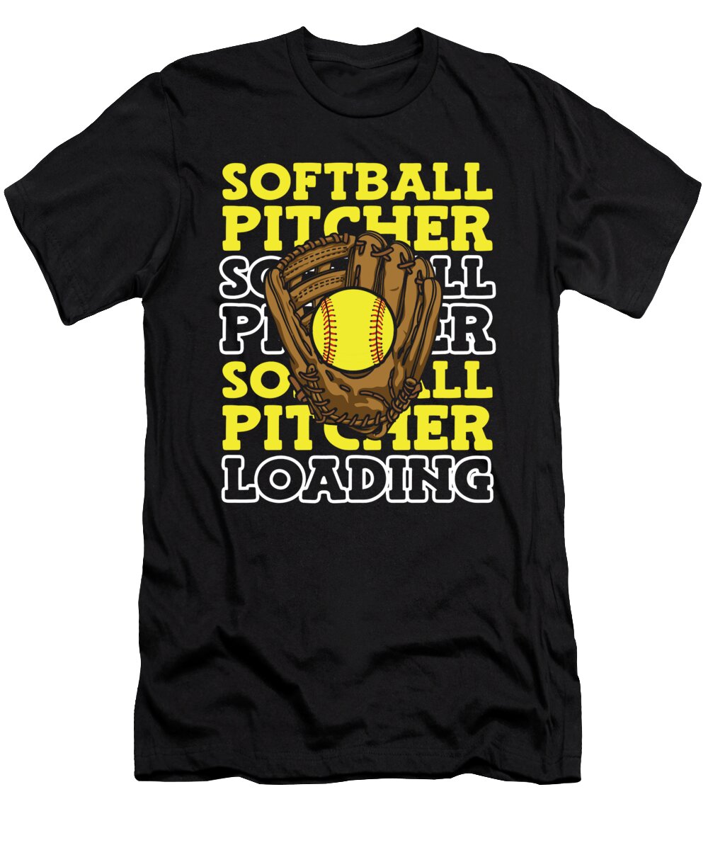 4 Softball Catcher Batter Softball Pitcher Crazy Squirrel T-Shirt