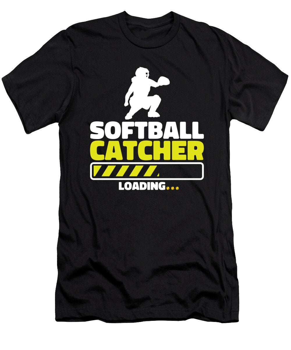4 Softball Catcher Pitcher Batter Softball Crazy Squirrel T-Shirt