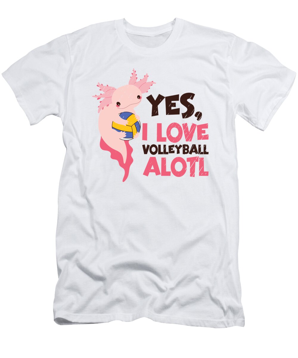 4 Volleyball Players Axolotl Team Sport Salamanders Toms Store T-Shirt