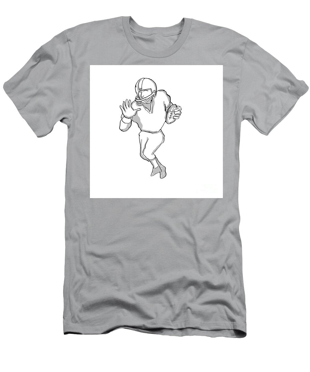 5 American Football Player Cartoon Black and White Aloysius Patrimonio T-Shirt