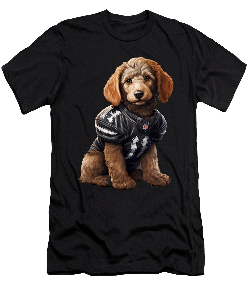5 American Football Puppy Touchdown Quarterback Linebacker Dog Heidi Joyce T-Shirt