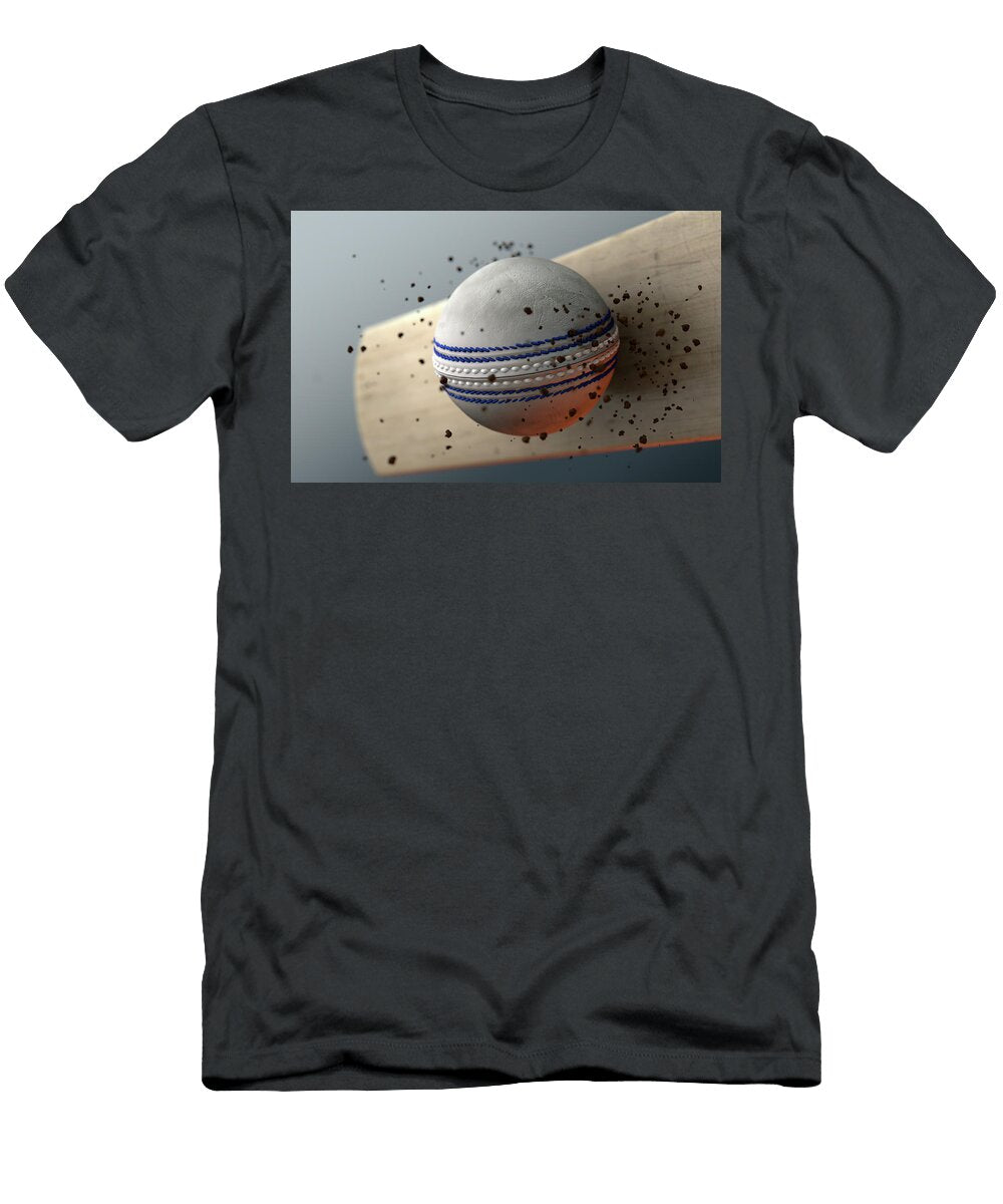 5 Cricket Ball Striking Bat in Slow Motion Allan Swart T-Shirt