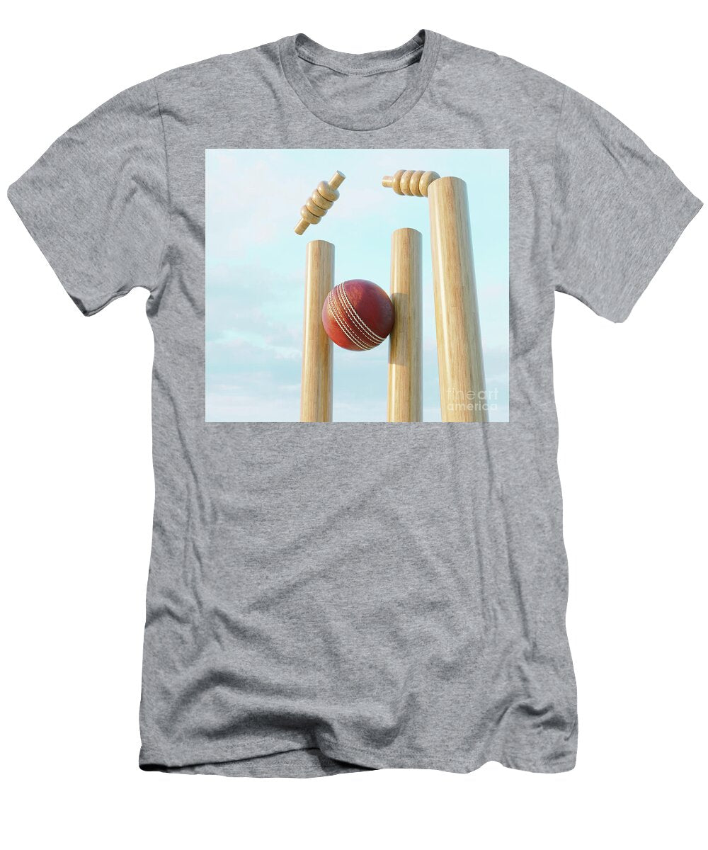 5 Cricket Wicket Stumps Allan Swart T-Shirt