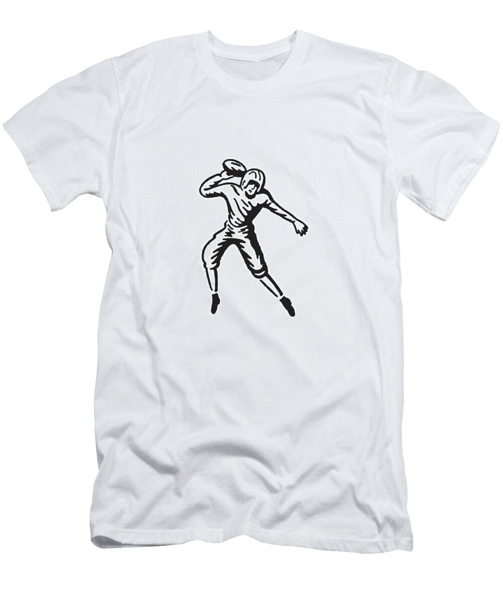 5 Football Player About to Throw Ball Csa Images T-Shirt